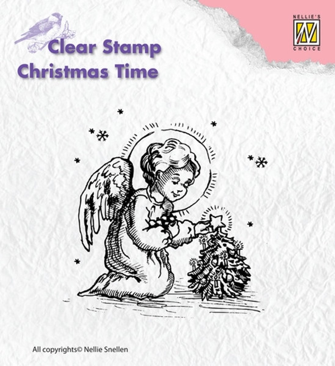CT016 Clear Stamps Christmas time little angel, decorating